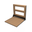 The Cavendish, 495mm stainless steel frame wall mounted fold down shower seat, PVD Polished Graphite,Natural Oak Pad
