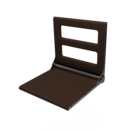The Cavendish, 495mm stainless steel frame wall mounted fold down shower seat, PVD Satin Graphite,Wenge Pad