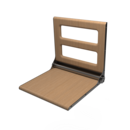The Cavendish, 495mm stainless steel frame wall mounted fold down shower seat, PVD Satin Graphite,Natural Oak Pad