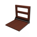 The Cavendish, 495mm stainless steel frame wall mounted fold down shower seat, PVD Satin Anthracite,Mahogany Pad
