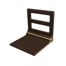 The Cavendish, 495mm stainless steel frame wall mounted fold down shower seat, PVD Satin Brass,Wenge Pad