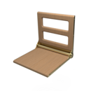 The Cavendish, 495mm stainless steel frame wall mounted fold down shower seat, PVD Satin Brass,Natural Oak Pad