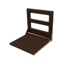 The Cavendish, 495mm stainless steel frame wall mounted fold down shower seat, PVD Polished Warm Gold,Wenge Pad
