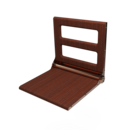 The Cavendish, 495mm stainless steel frame wall mounted fold down shower seat, PVD Polished Warm Gold,Mahogany Pad