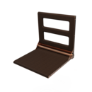 The Cavendish, 495mm stainless steel frame wall mounted fold down shower seat, PVD Satin Warm Gold,Wenge Pad