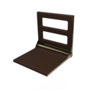 The Cavendish, 495mm stainless steel frame wall mounted fold down shower seat, PVD Polished Champagne,Wenge Pad