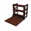 The Cavendish, 650mm stainless steel frame wall mounted fold down Doc M shower seat, Polished Chrome Plated,Mahogany Pad