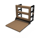 The Cavendish, 650mm stainless steel frame wall mounted fold down Doc M shower seat, Polished Chrome Plated,Natural Oak Pad