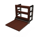 The Cavendish, 650mm stainless steel frame wall mounted fold down Doc M shower seat, Satin Nickel Plated,Mahogany Pad