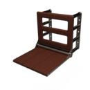 The Cavendish, 650mm stainless steel frame wall mounted fold down Doc M shower seat, PVD Satin Nickel,Mahogany Pad