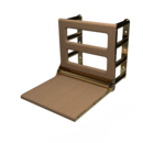 The Cavendish, 650mm stainless steel frame wall mounted fold down Doc M shower seat, PVD Polished Gold,Natural Oak Pad