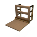 The Cavendish, 650mm stainless steel frame wall mounted fold down Doc M shower seat, PVD Satin Gold,Natural Oak Pad