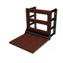 The Cavendish, 650mm stainless steel frame wall mounted fold down Doc M shower seat, PVD Satin Graphite,Mahogany Pad