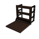 The Cavendish, 650mm stainless steel frame wall mounted fold down Doc M shower seat, PVD Polished Anthracite,Wenge Pad
