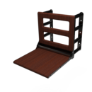 The Cavendish, 650mm stainless steel frame wall mounted fold down Doc M shower seat, PVD Polished Anthracite,Mahogany Pad