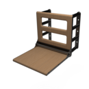 The Cavendish, 650mm stainless steel frame wall mounted fold down Doc M shower seat, PVD Satin Anthracite,Natural Oak Pad