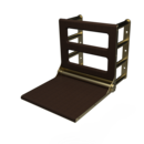The Cavendish, 650mm stainless steel frame wall mounted fold down Doc M shower seat, PVD Satin Brass,Wenge Pad