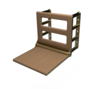The Cavendish, 650mm stainless steel frame wall mounted fold down Doc M shower seat, PVD Satin Brass,Natural Oak Pad