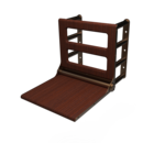 The Cavendish, 650mm stainless steel frame wall mounted fold down Doc M shower seat, PVD Satin Bronze,Mahogany Pad