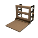 The Cavendish, 650mm stainless steel frame wall mounted fold down Doc M shower seat, PVD Polished Warm Brass,Natural Oak Pad