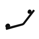 The Cavendish, stainless steel concealed fixing grab rail, 135 deg cranked, Deep Matt Black