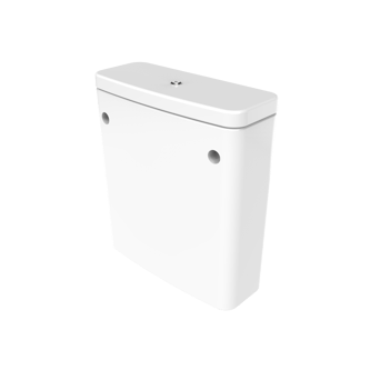 Contemporary close coupled Doc M cistern tank, LH/RH handle hole, lockable lid