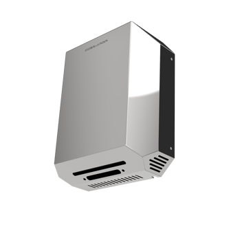 Contemporary slimline hand dryer, stainless steel cover