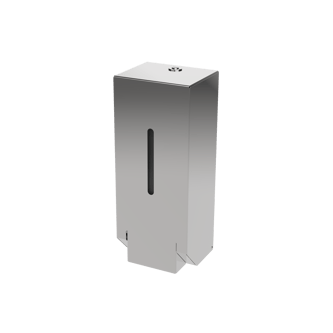 Contemporary refillable soap dispenser, stainless steel