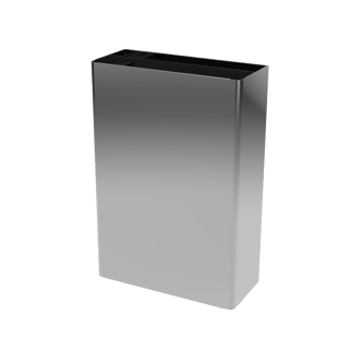 Contemporary 16L wall hung waste bin, stainless steel