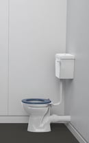 Low level Doc M ware set, pan & cistern assembly, ring only seat, Dark blue (RAL 5011)