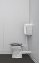 Low level Doc M ware set, pan & cistern assembly, ring only seat, Dark grey (RAL 7016)