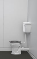 Low level Doc M ware set, pan & cistern assembly, ring only seat, Grey (RAL 7005)