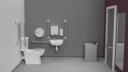 Premium rimless left handed close coupled Doc M toilet pack, lockable cistern lid, stainless steel, concealed fixings