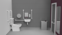 Premium rimless left handed close coupled Doc M toilet pack, lockable cistern lid, stainless steel, concealed fixings, White (RAL 9016)
