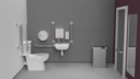 Premium rimless left handed close coupled Doc M toilet pack, lockable cistern lid, stainless steel, concealed fixings, Polished stainless steel