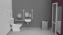 Premium rimless left handed close coupled Doc M toilet pack, lockable cistern lid, stainless steel, concealed fixings, White (RAL 9016)