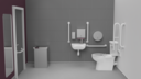 Premium rimless left handed close coupled Doc M toilet pack, lockable cistern lid, stainless steel, concealed fixings, White (RAL 9016)