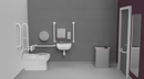 Premium rimless left handed back to wall Doc M toilet pack, stainless steel, concealed fixings, White (RAL 9016)