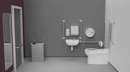 Premium rimless left handed back to wall Doc M toilet pack, stainless steel, concealed fixings, Polished stainless steel