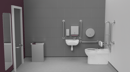 Premium rimless left handed back to wall Doc M toilet pack, stainless steel, concealed fixings, Satin