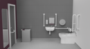 Premium rimless left handed back to wall Doc M toilet pack, stainless steel, concealed fixings, White (RAL 9016)