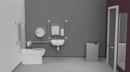 Premium rimless left handed back to wall Doc M toilet pack, stainless steel, concealed fixings, Polished stainless steel