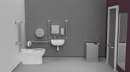 Premium rimless left handed back to wall Doc M toilet pack, stainless steel, concealed fixings, Satin
