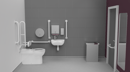 Premium rimless left handed back to wall Doc M toilet pack, stainless steel, concealed fixings, White (RAL 9016)