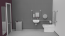 Premium rimless left handed back to wall Doc M toilet pack, stainless steel, concealed fixings, Satin