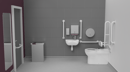 Premium rimless left handed back to wall Doc M toilet pack, stainless steel, concealed fixings, White (RAL 9016)