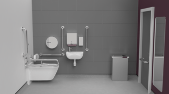 Infrared premium rimless wall hung Doc M toilet pack, left handed