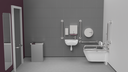 Infrared premium rimless wall hung Doc M toilet pack, left handed, Polished stainless steel