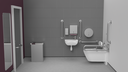 Infrared premium rimless wall hung Doc M toilet pack, left handed, Satin