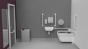 Infrared premium rimless wall hung Doc M toilet pack, left handed, White (RAL 9016)